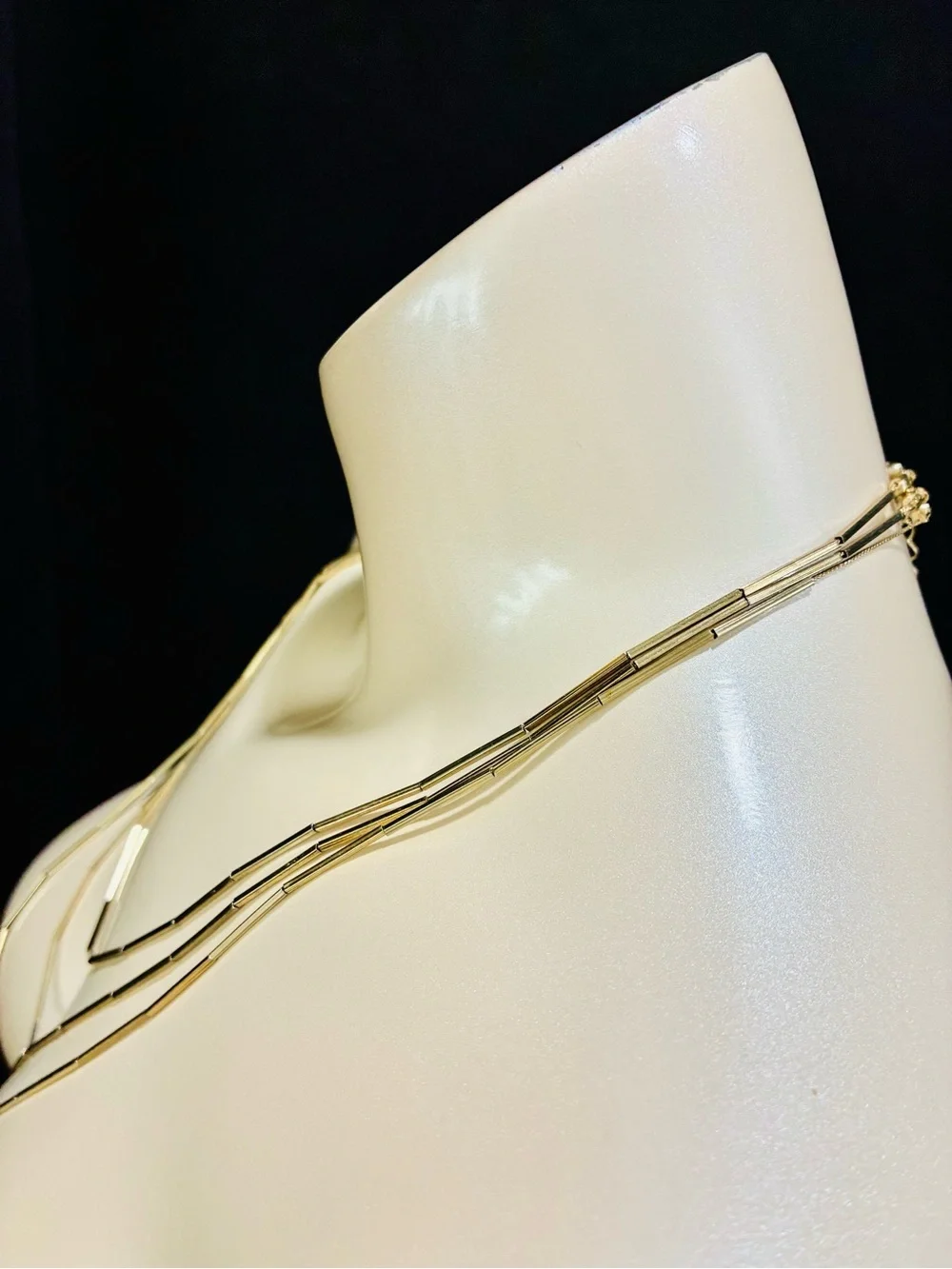 Gold Layered Bar Link Necklace for Women Bohemian Beach Chic Sexy Timeless EUC